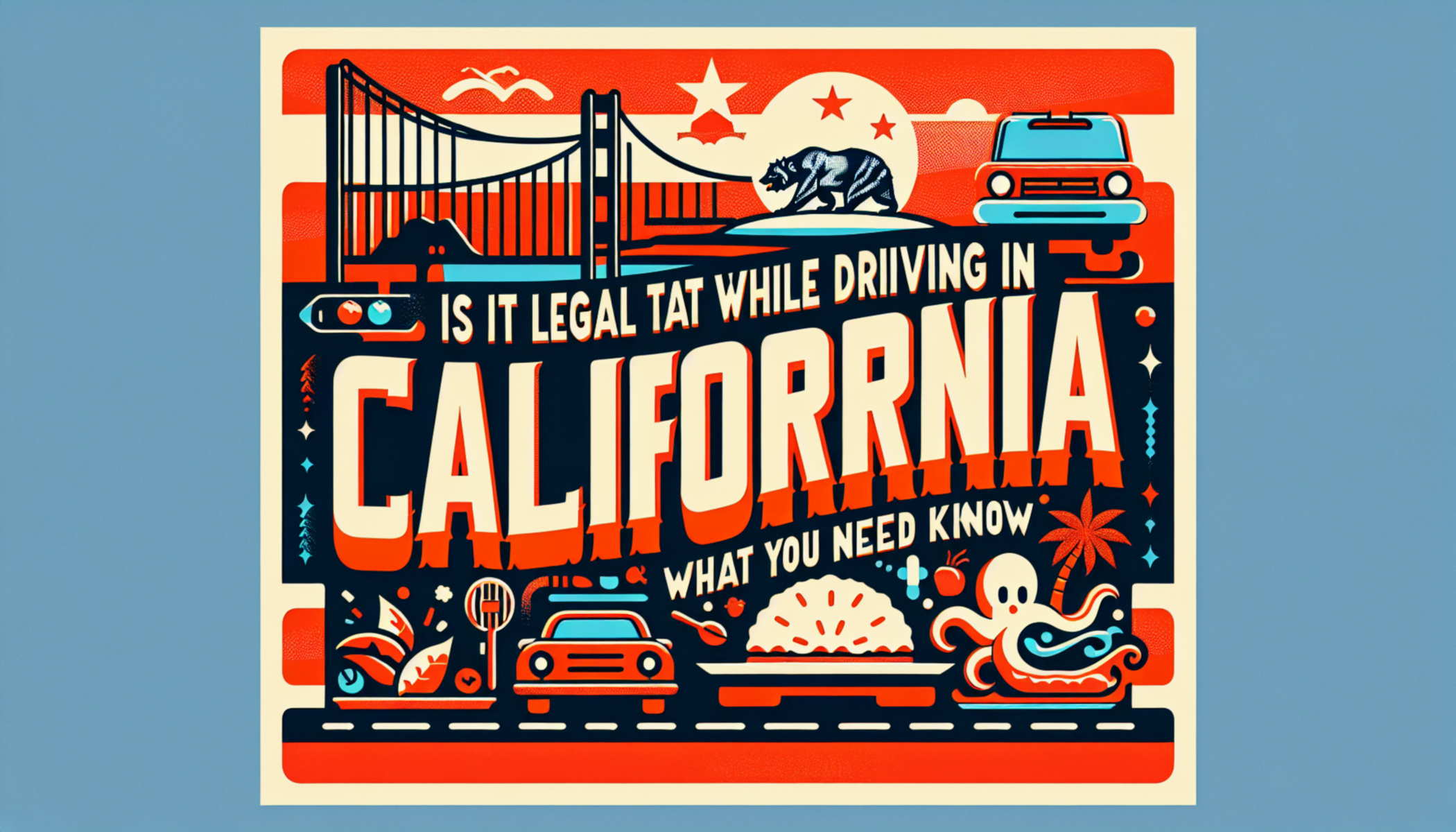 Is it legal to eat while driving in California ?